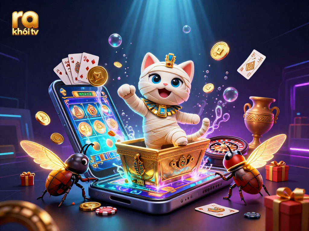 Engage with ra khơi tv in an electrifying 3D casino adventure featuring vibrant Egyptian themes.