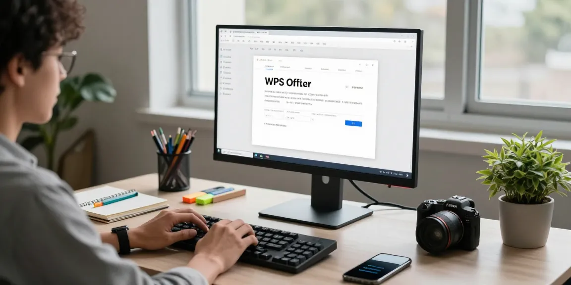 WPS Download in a modern workspace with tech tools for productivity.