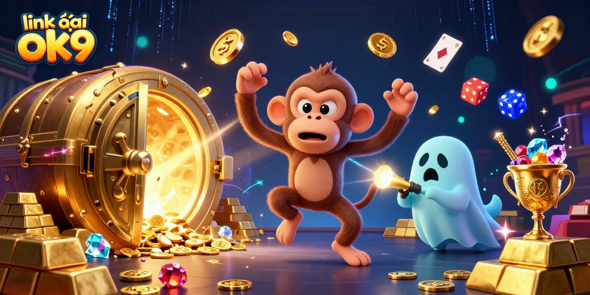 Engage in the world of gambling with link vào ok9 at a haunted casino where a mischievous monkey juggles treasures.