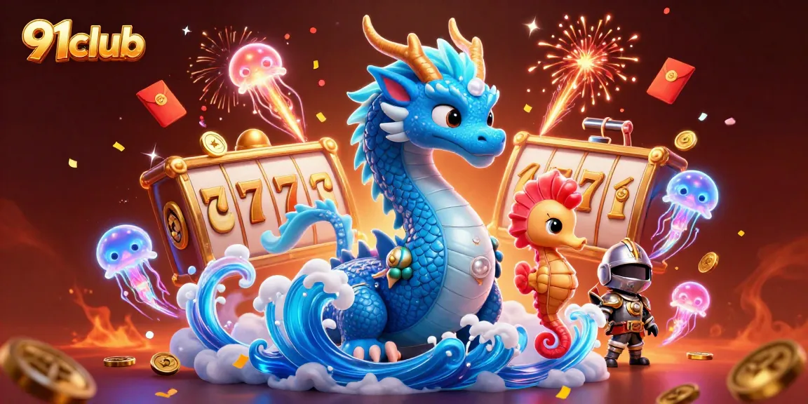 Engage with 91club's thrilling online casino adventure featuring vibrant casino elements and dynamic characters.
